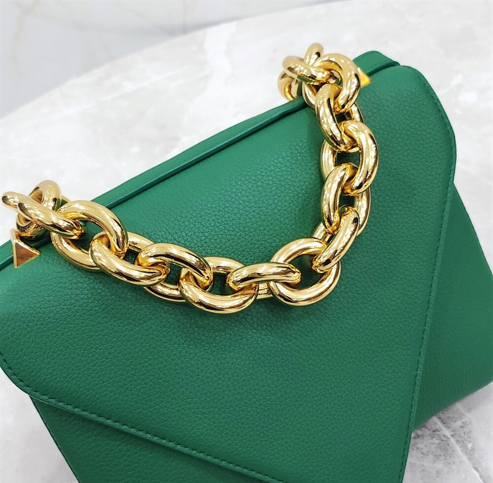 [럭스유] 보테가베네타 엔벨로프 볼드 체인 마운트 숄더백 그린