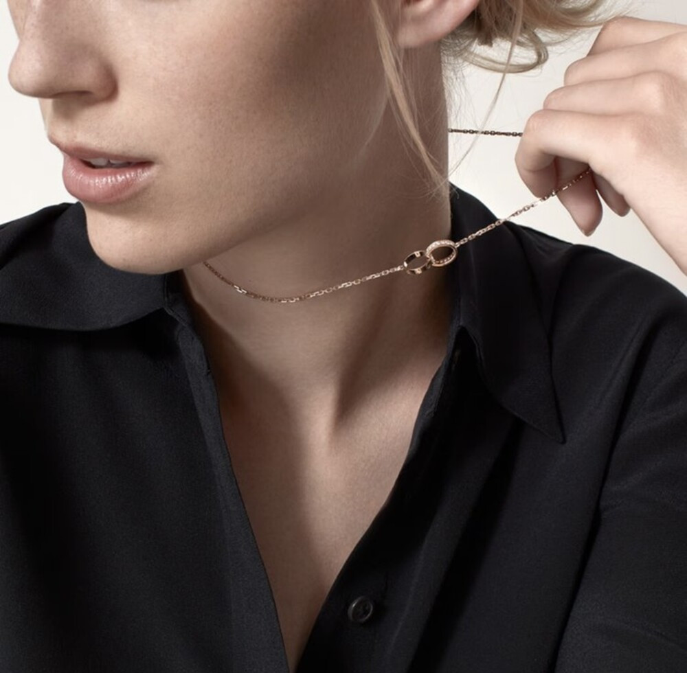 [럭스유] 까르띠에 다이아 세미 파베 러브 펜던트 목걸이 B7013900