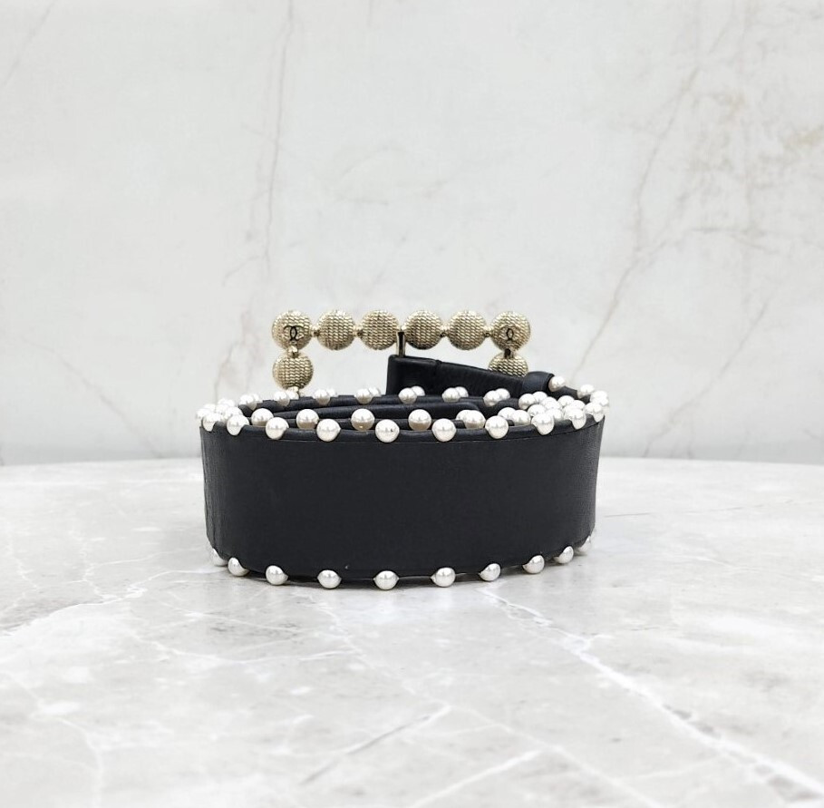 [럭스유] 샤넬 CC로고 진주장식 벨트 75