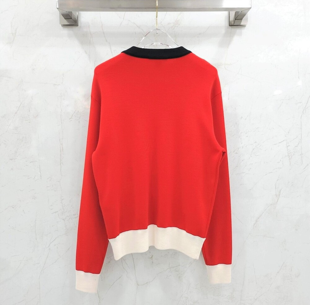 [럭스유] (새상품) XS / 루이비통 레드 올드스쿨 컬러 블룩 라운드 스웨터