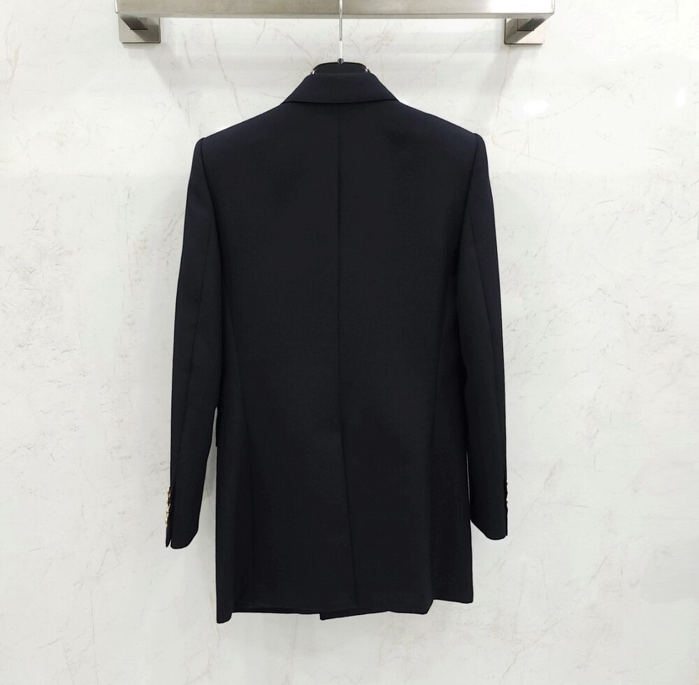 [럭스유] 34 / 생로랑 여성 스트라이프 더블 브레스티드 자켓 649084