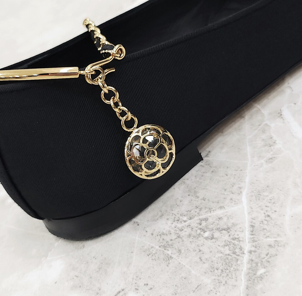 [럭스유] 37 / 샤넬 체인 스트랩 발레리나 플랫 슈즈 G38986