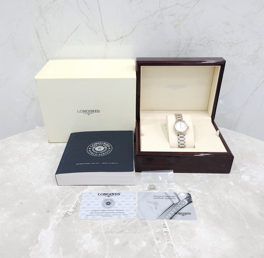 [럭스유] 론진 다이아 마스터컬렉션 오토매틱 시계 핑크골드 콤비 25.5mm