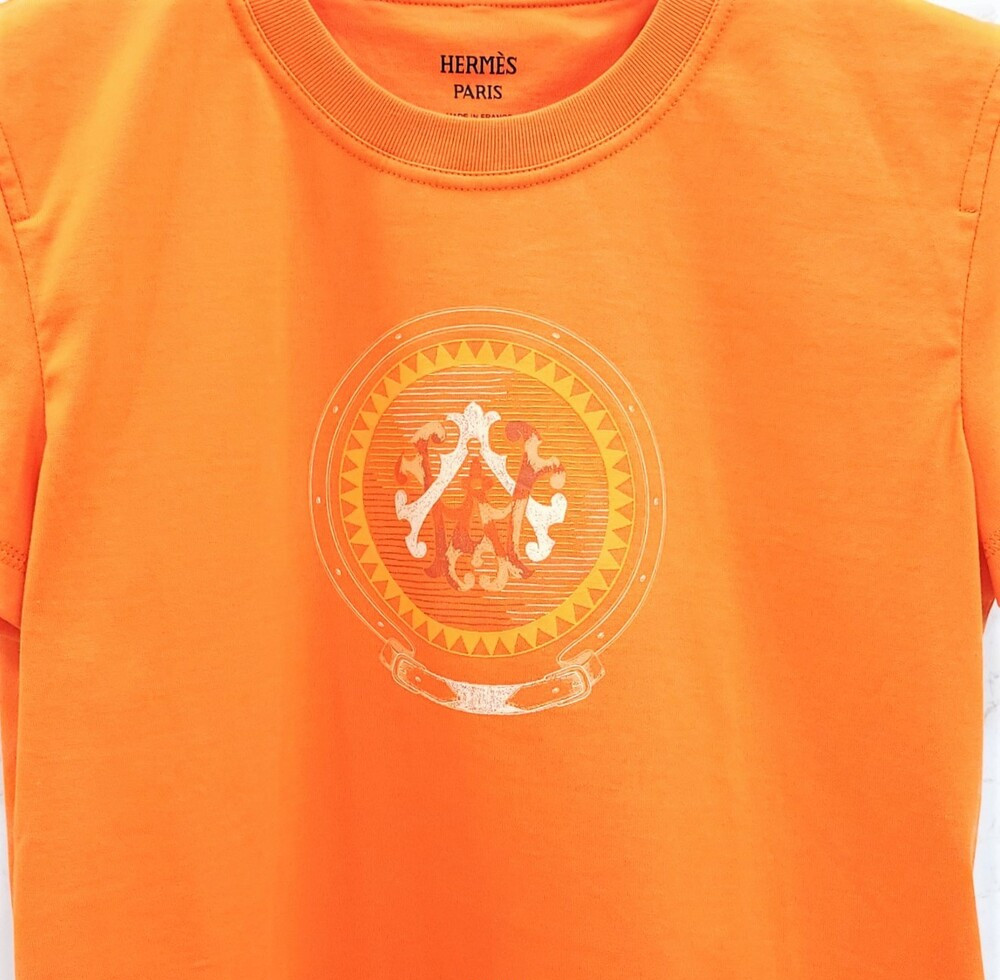 [럭스유] (새상품) 34 / 에르메스 프린티드 스트레이트 반팔 티셔츠