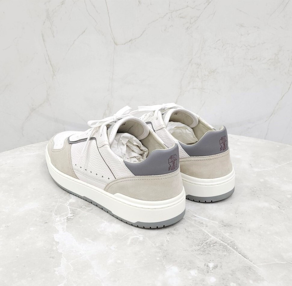 [럭스유] 44 / 브루넬로 쿠치넬리 레더 스웨이드 스니커즈 MZUASBZ301