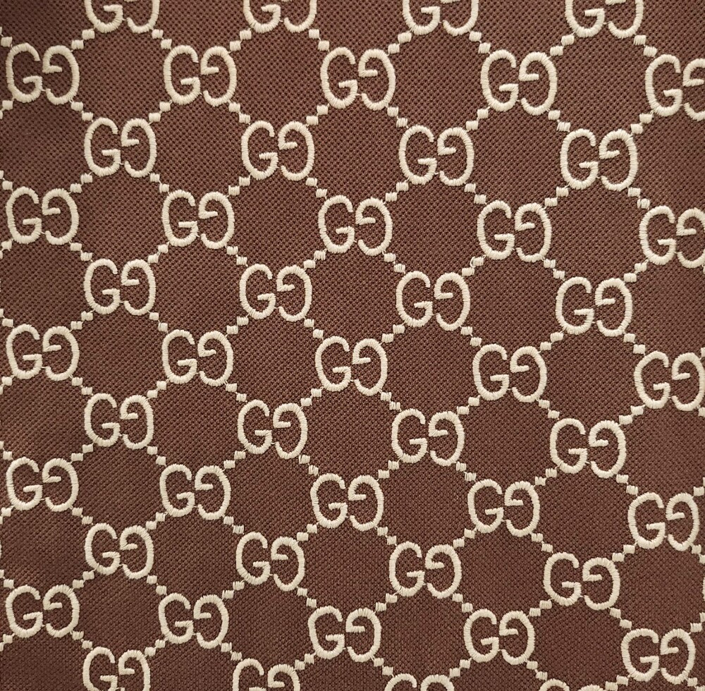 [럭스유] M / 구찌 GG 브라운 스트레치 코튼 카라티