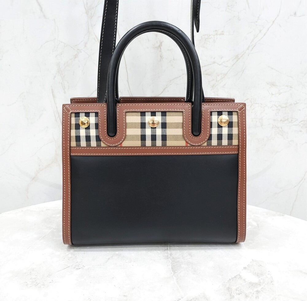 [럭스유] 버버리 빈티지 체크 타이틀 토트백 8025266