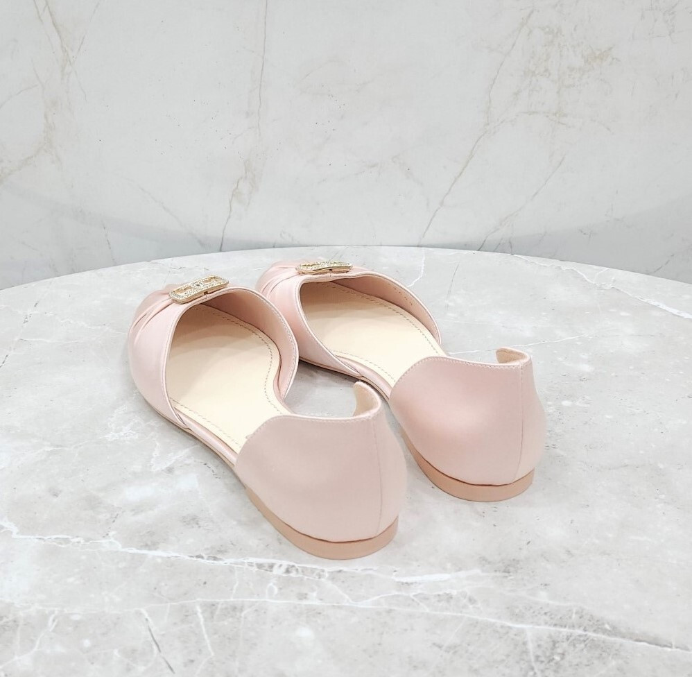 [럭스유] (새상품) 36.5 / 샤넬 CC로고 핑크 실크 플랫 발레리나 슈즈 G39660