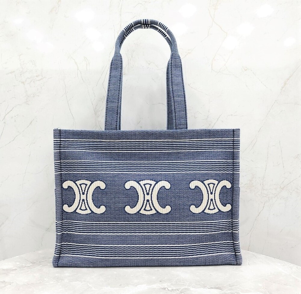 [럭스유] 셀린느 카바스 라지 토트백 트리옹프 블루 196762GQD