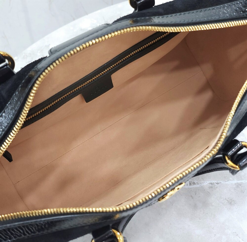 [럭스유] 구찌 GG 스웨이드 오피디아 탑핸들 백 블랙 524532