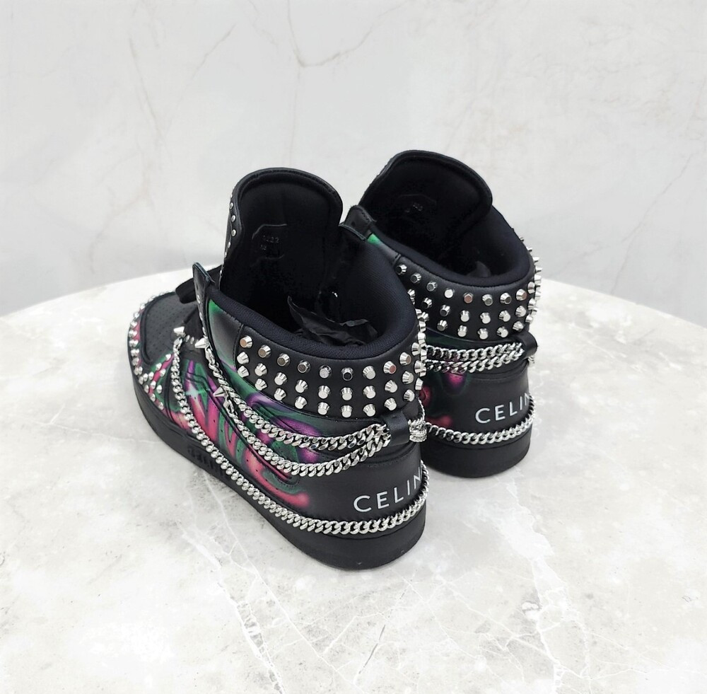 [럭스유] 43 / 셀린느 블랙 Z 트레이너 하이탑 스니커즈 346373637C