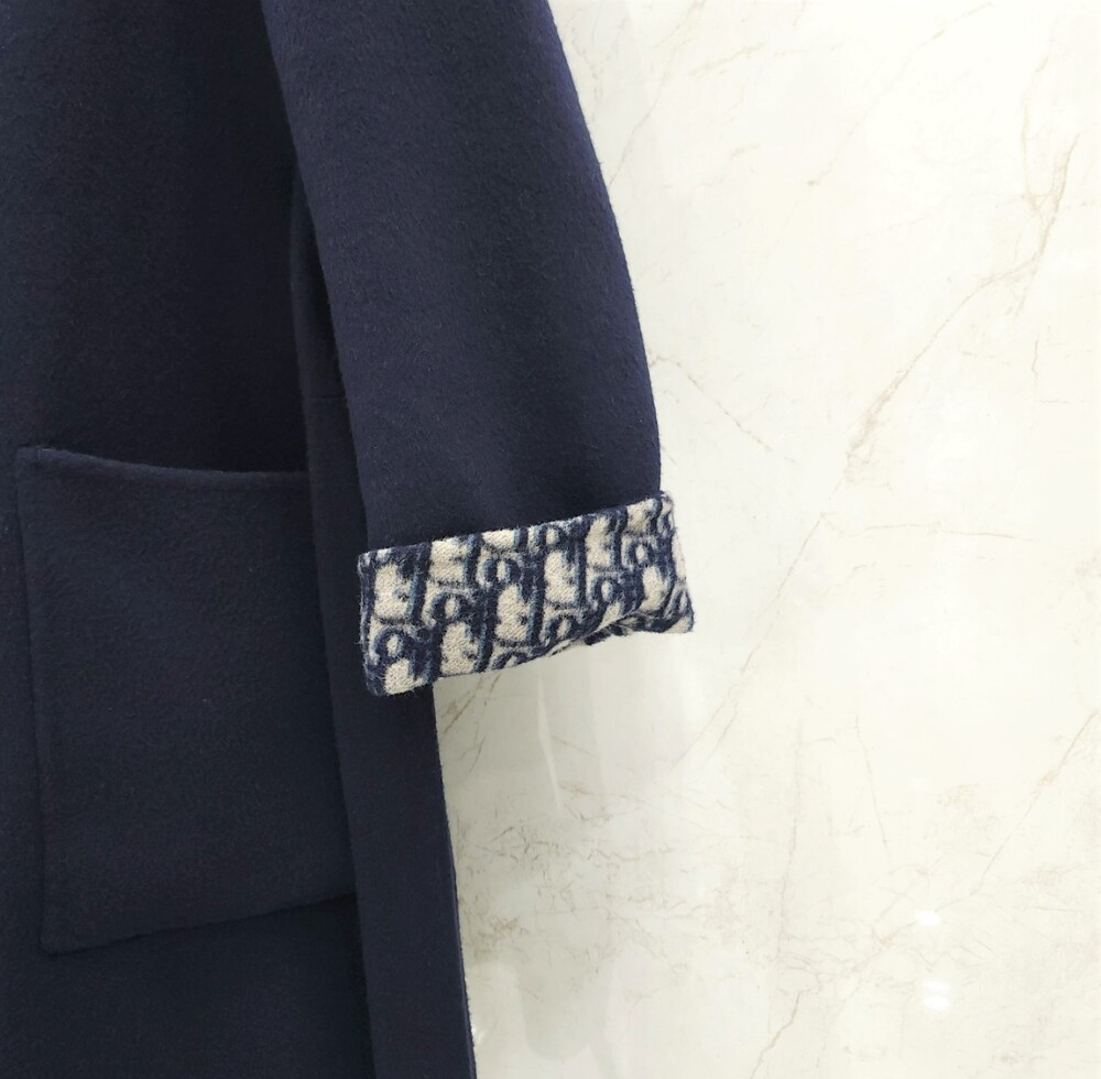 [럭스유] 36 / 디올 버진 울 오블리크 벨트 코트 110M36A1375