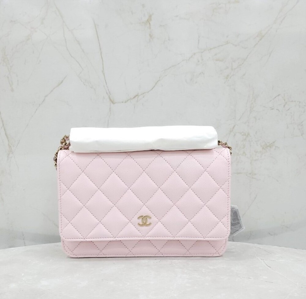 [럭스유] (새상품) 샤넬 핑크 캐비어 WOC 체인 크로스백 신형내장칩 AP0250