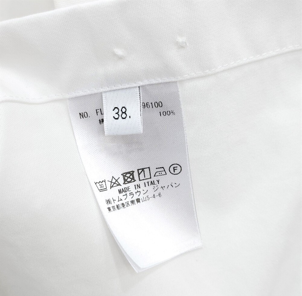 [럭스유] (새상품) 38 / 톰브라운 여성 클래식 롱 슬리브 4바 화이트 셔츠 FLL019A