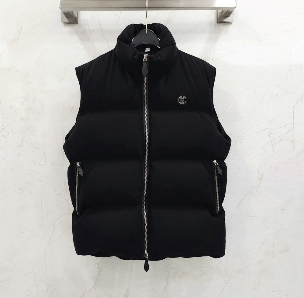 [럭스유] L / 버버리 캐시미어 울 PARKFIELDS 패딩 조끼 044063