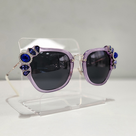 미우미우 라일락 크리스탈 여성 선글라스 SMU 03S U69 1A1