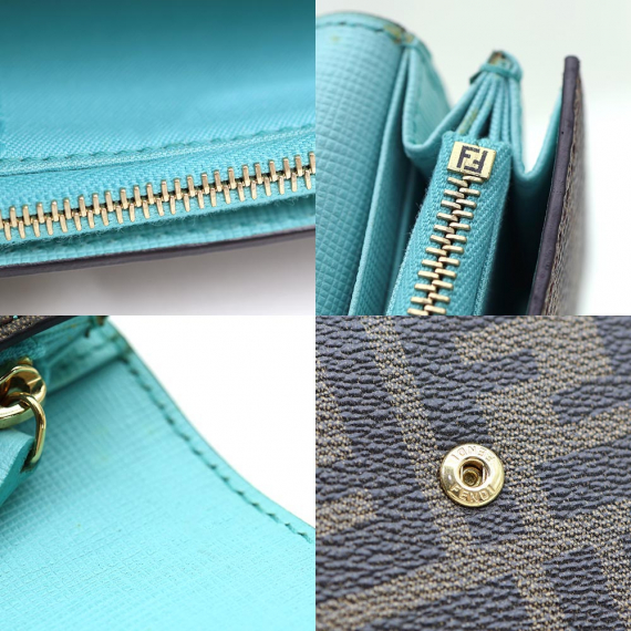 Fendi(펜디) 8M0340 민트 컬러 PVC FF로고 쥬카 엔벨로프 장지갑 