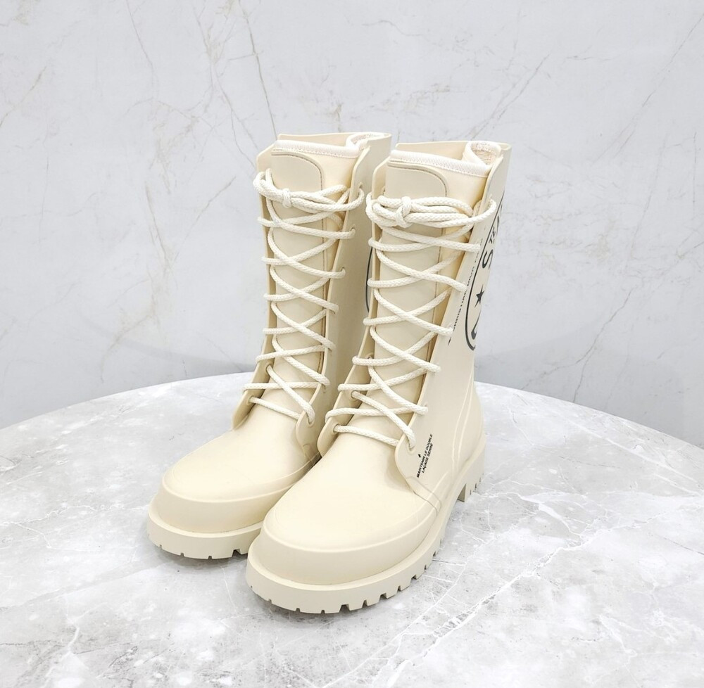 [럭스유] 38 / 디올 캠프 로고 레이스업 러버 부츠