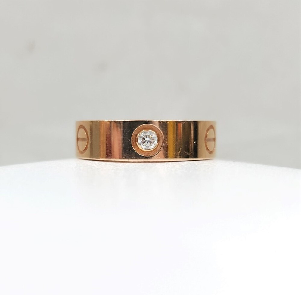 [럭스유] 까르띠에 다이아몬드 3P 러브 반지 55호