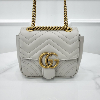 [미다스] 구찌 GG 마몽 미니 체인 숄더백 그레이 739682