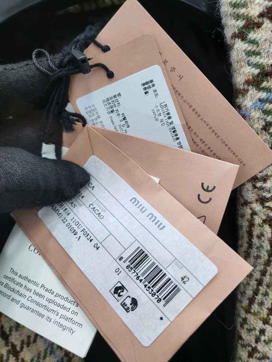 [미다스] 미우미우 오버사이즈 플래드 자켓 MH1814 42