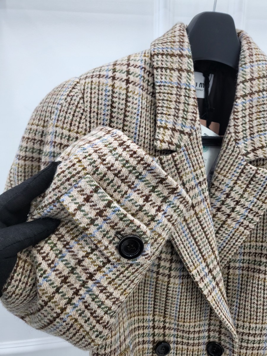 [미다스] 미우미우 오버사이즈 플래드 자켓 MH1814 42