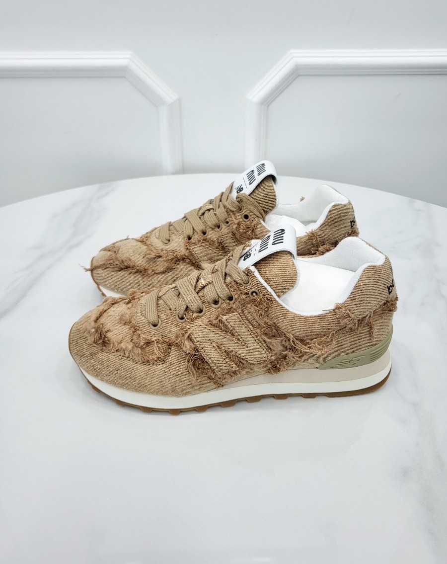 [미다스] 미우미우 X 뉴발란스 574 데님 스니커즈 코냑 36