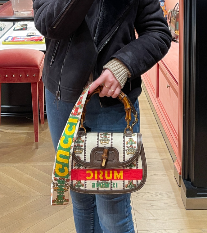 [미다스] 구찌 100주년 뱀부 미듐 토트백 681173