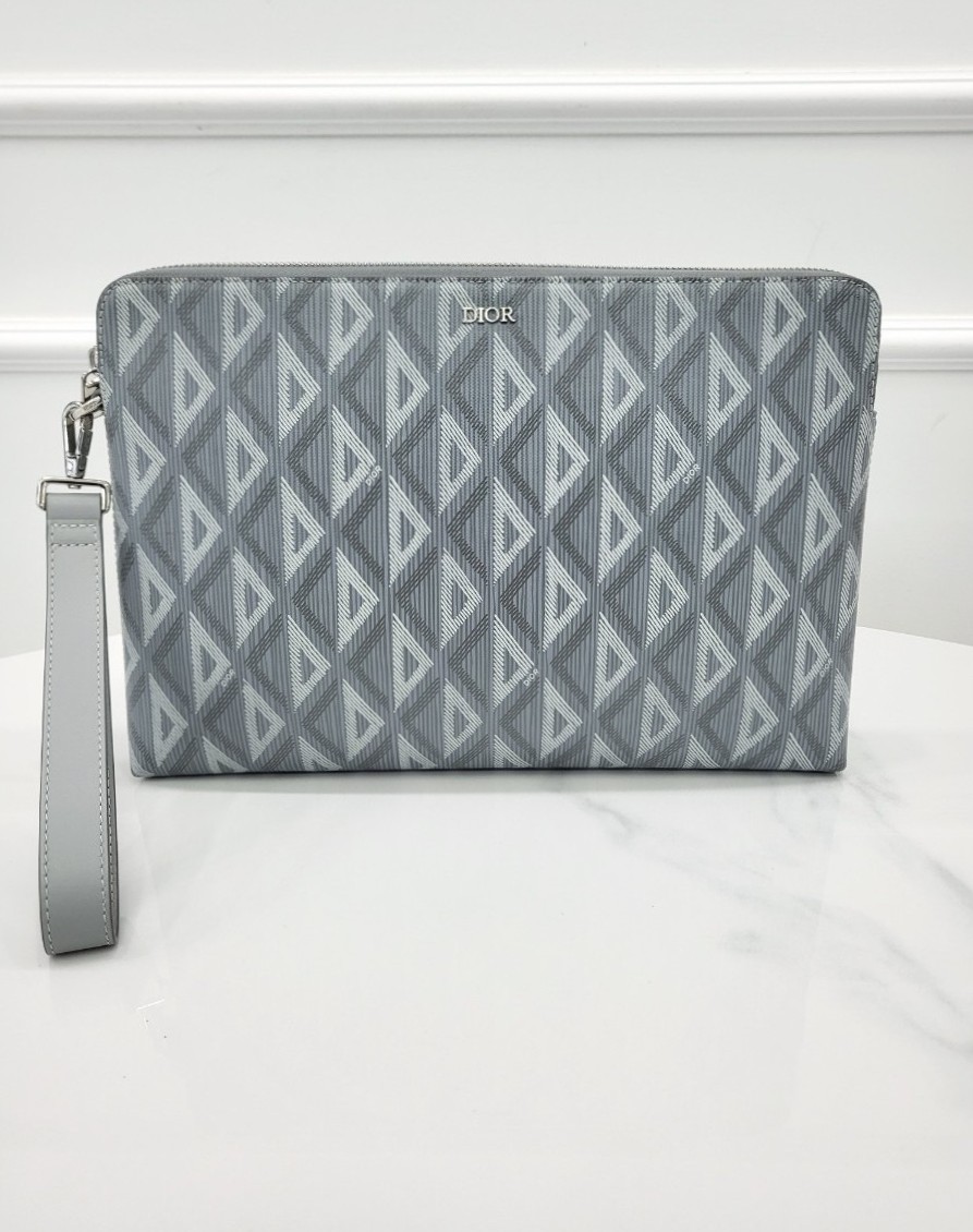 [미다스] 디올 CD 다이아몬드 캔버스 파우치 그레이 2ESCA251DCO