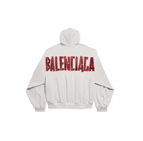 [미다스] 발렌시아가 시큐리티 테이프 후드 집업 더티 화이트 826162