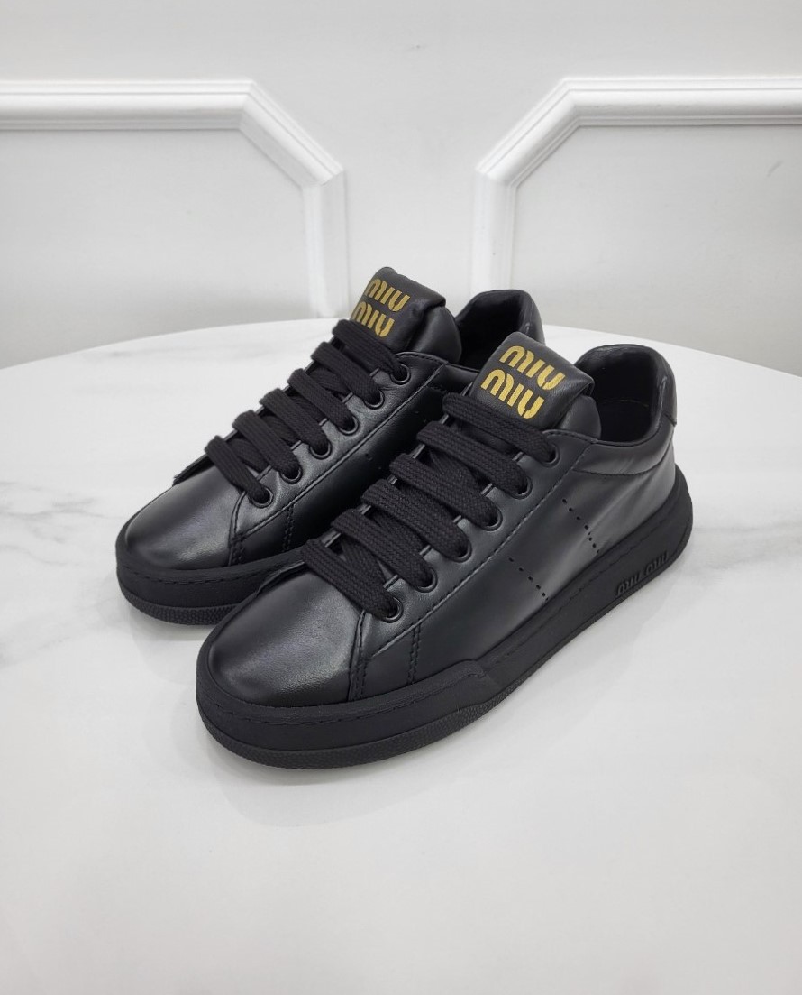 [미다스] 미우미우 레더 트레이너 스니커즈 5E916D 36
