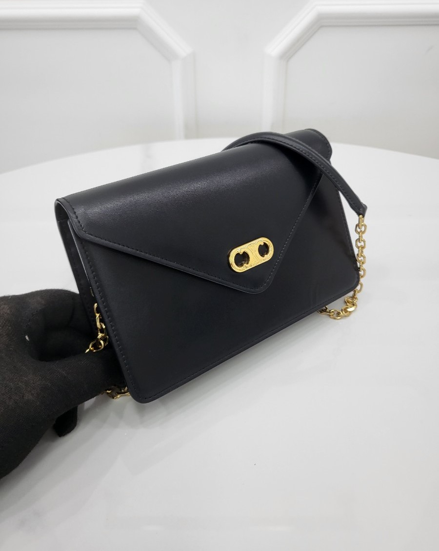 [미다스] 셀린느 메일론 월렛 온 체인 숄더백 블랙 10F823CQR