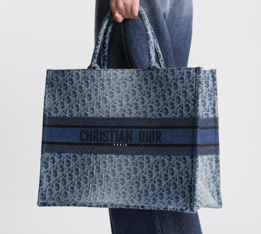 [미다스] 디올 오블리크 자카드 블루 북토트 라지 M1286ZEGC