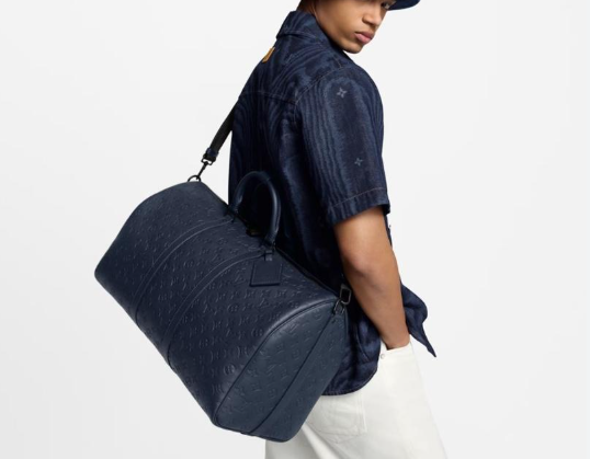 [미다스] 루이비통 반둘리에 블루 보스턴백 키폴 50 M14840