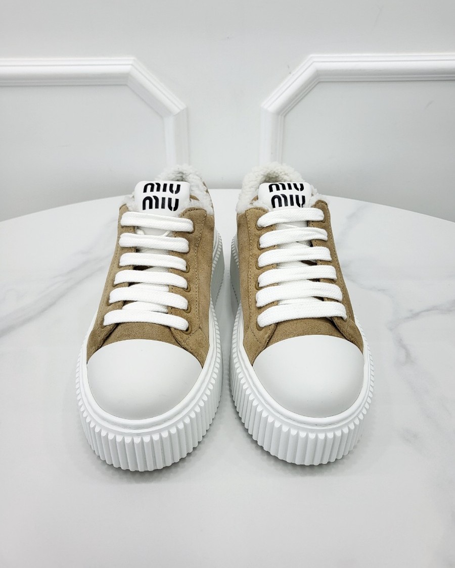 [미다스] 미우미우 시어링 디데일 스웨이드 스니커즈 5E986D 37