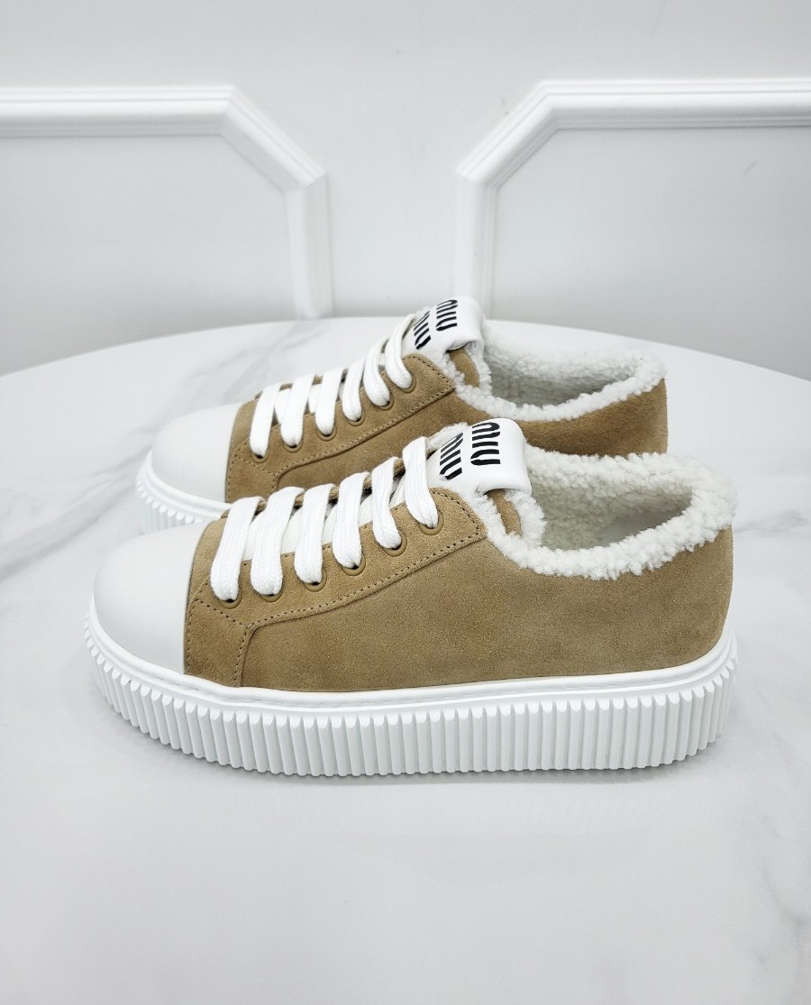 [미다스] 미우미우 시어링 디데일 스웨이드 스니커즈 5E986D 37