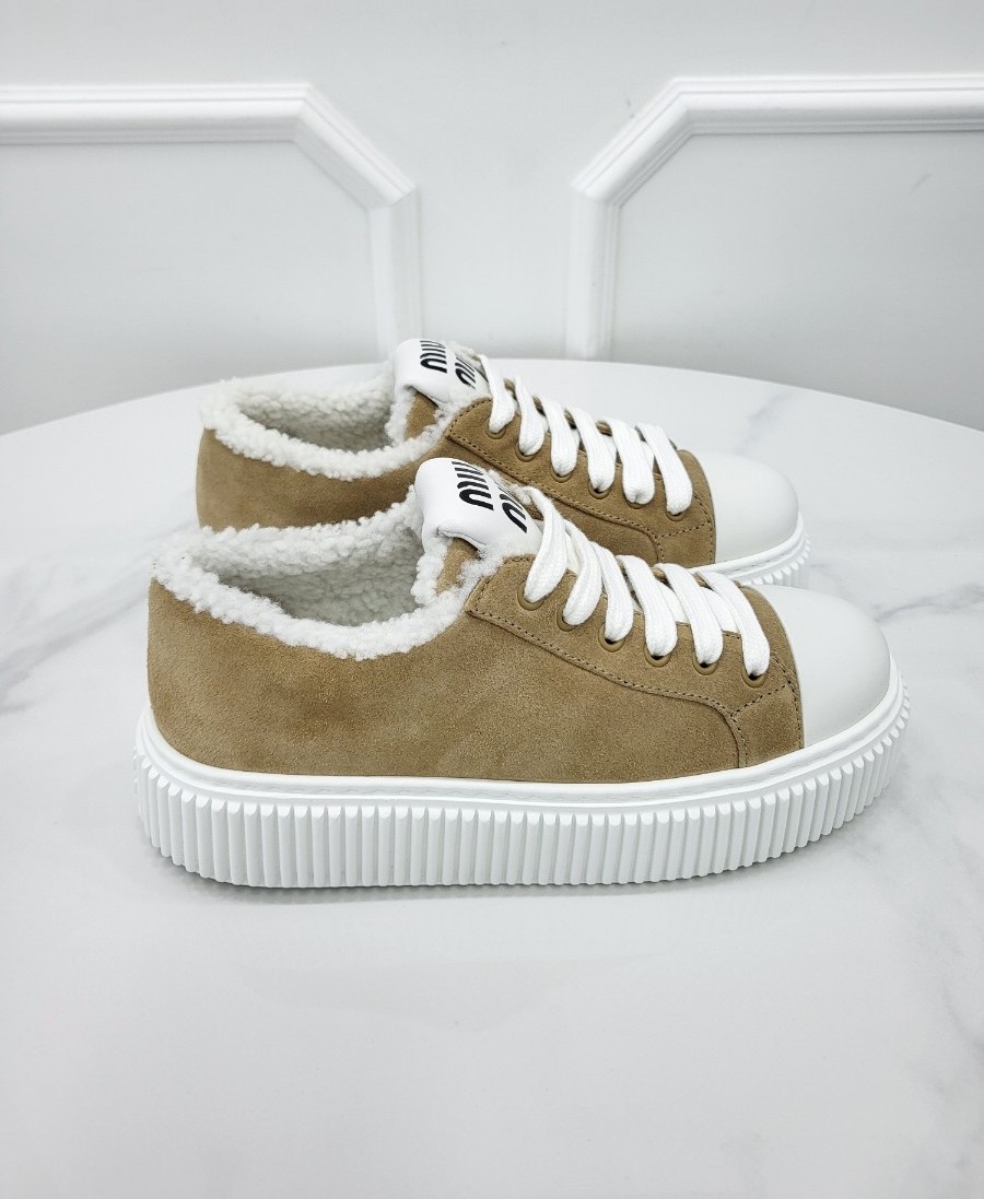 [미다스] 미우미우 시어링 디데일 스웨이드 스니커즈 5E986D 37