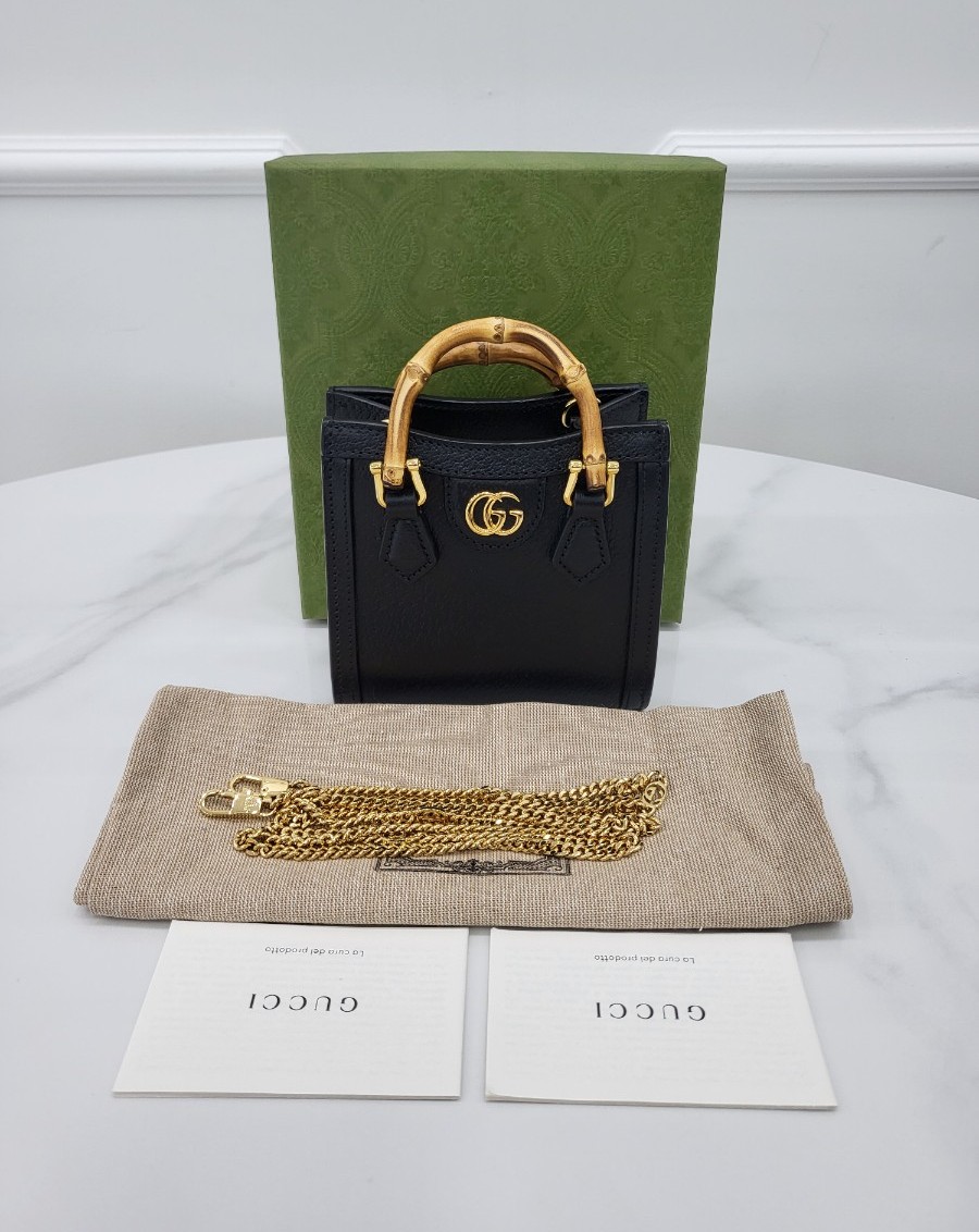 [미다스] 구찌 다이애나 나노 블랙 토트백 760251 새상품