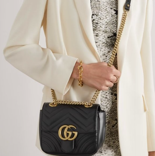 [미다스] 구찌 GG 마몽 미니 체인 숄더백 그레이 739682