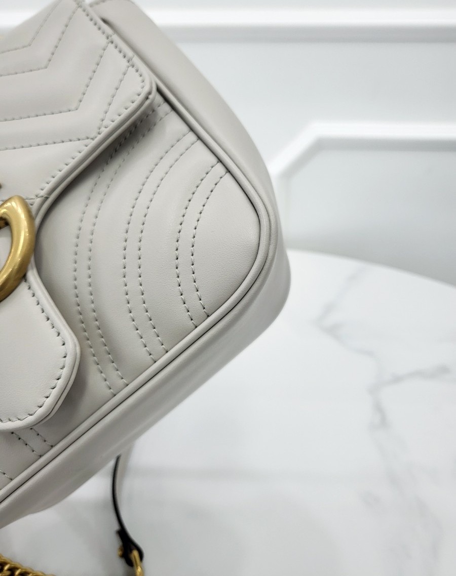 [미다스] 구찌 GG 마몽 미니 체인 숄더백 그레이 739682