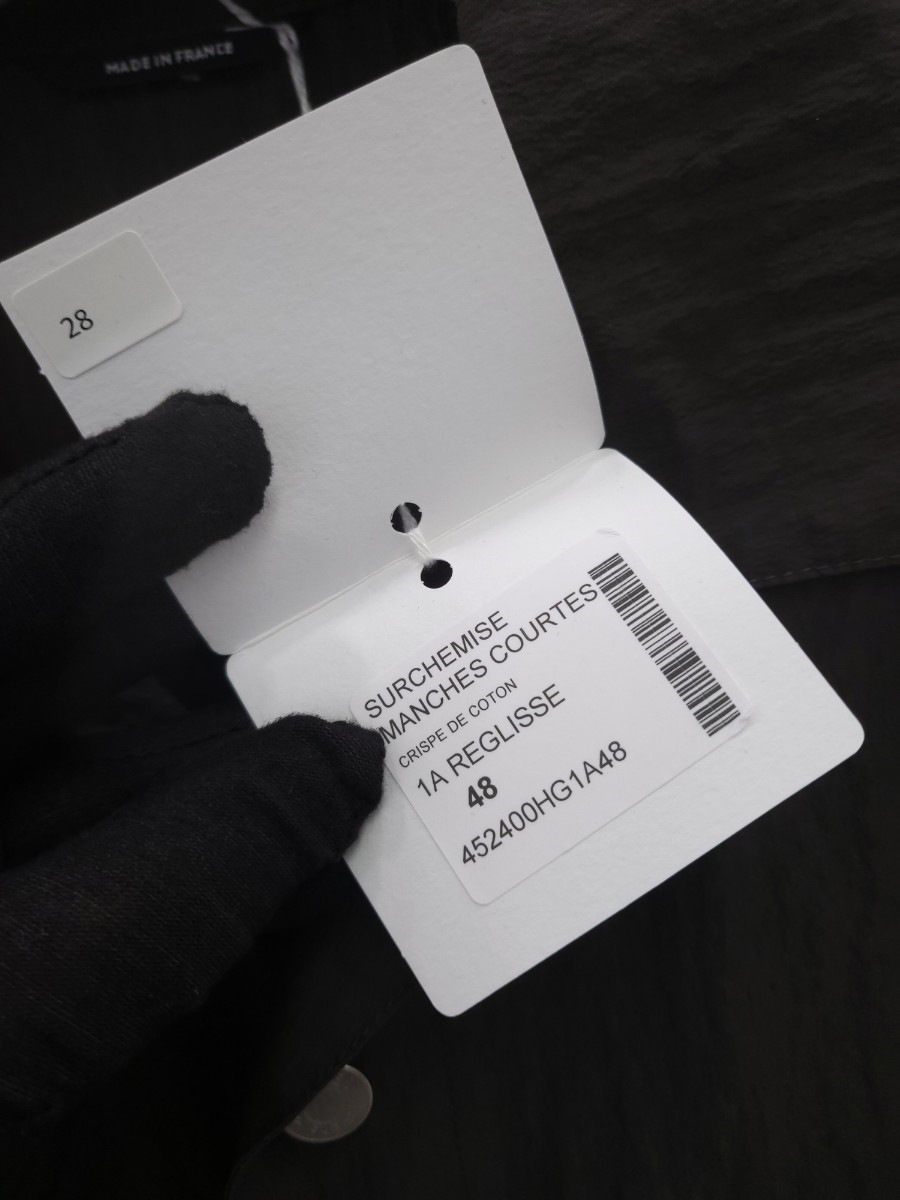 []미다스] 에르메스 남성 반팔 오버 스냅 셔츠 H452400HG5K48 블랙