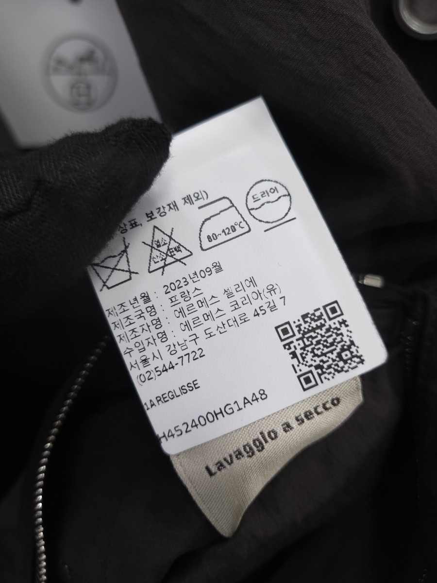 []미다스] 에르메스 남성 반팔 오버 스냅 셔츠 H452400HG5K48 블랙