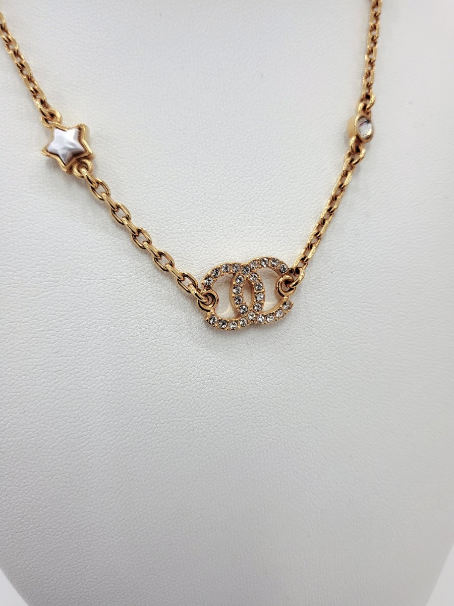 [미다스] 샤넬 24C 크리스탈 별 CC 로고 목걸이 ABC822B